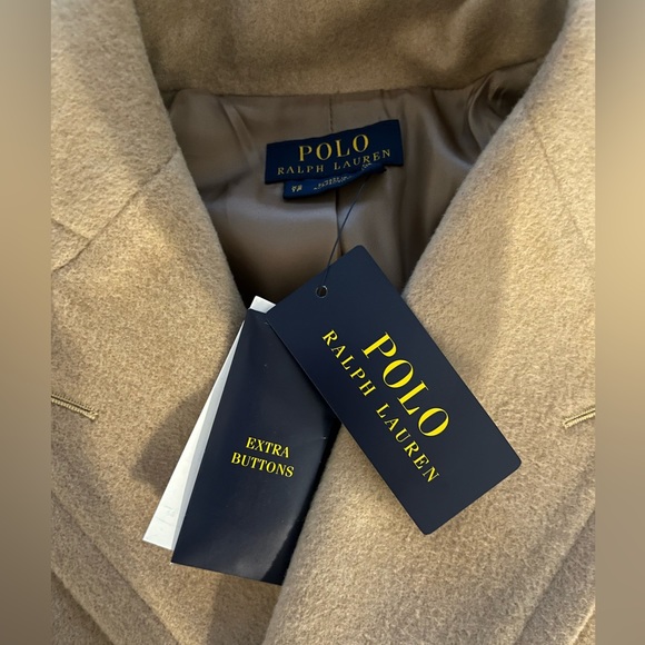 Polo Ralph Lauren Double-Breasted Wool-Blend Camel Peacoat - Picture 4 of 6